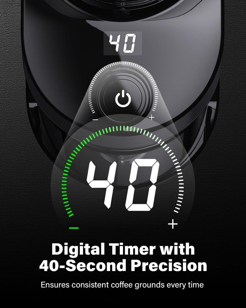 SHARDOR Burr Coffee Grinder 3.0, 32 Grind Settings for Espresso, Pour Over, Drip, and French Press, Adjustable Timer, Easy-Clean Chamber for Home Brewing - Image 4